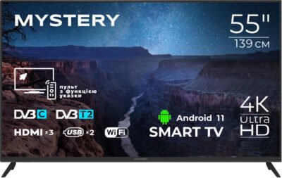 Mystery MTV-5560UDT2 – обзор 55-дюймового 4K Smart TV Android